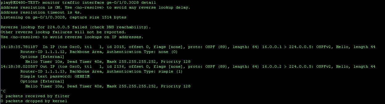 OSPF authentication